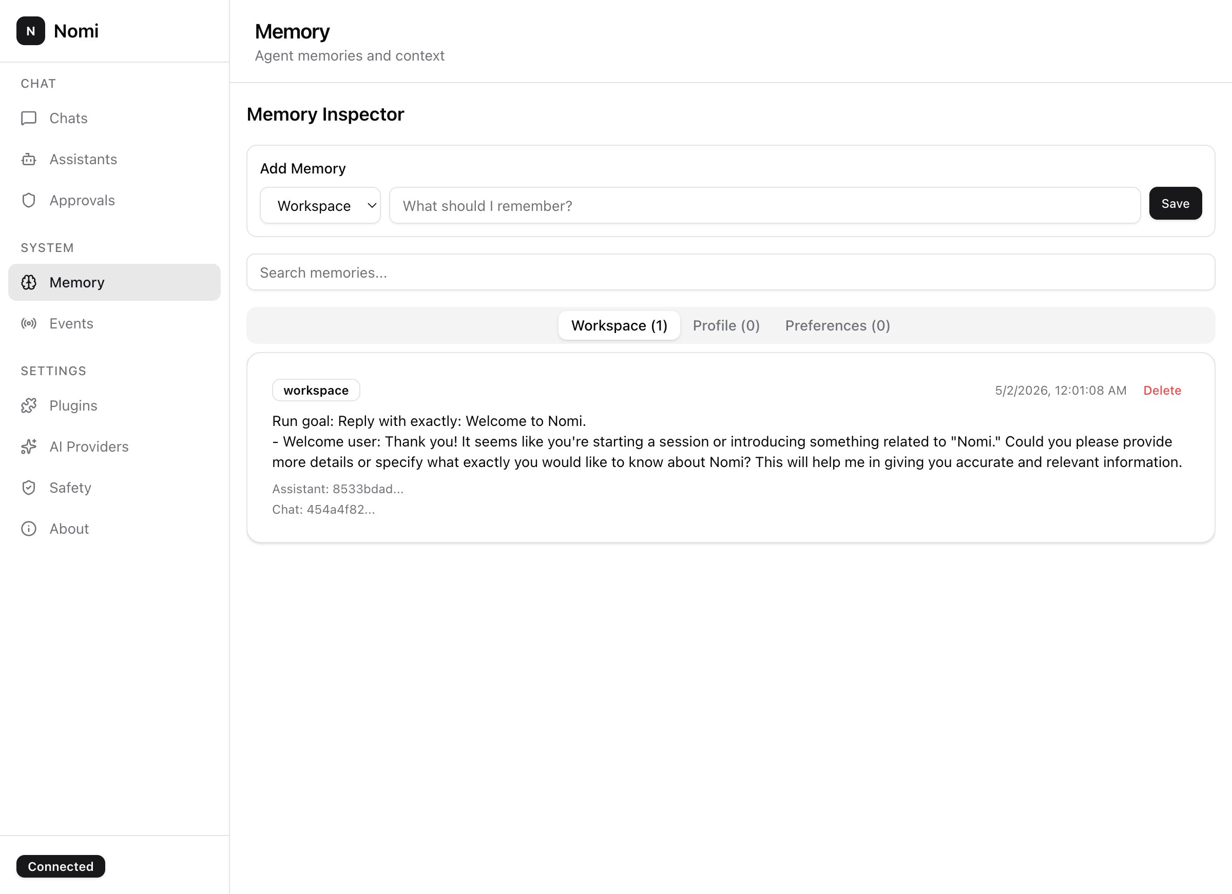 Memory inspector