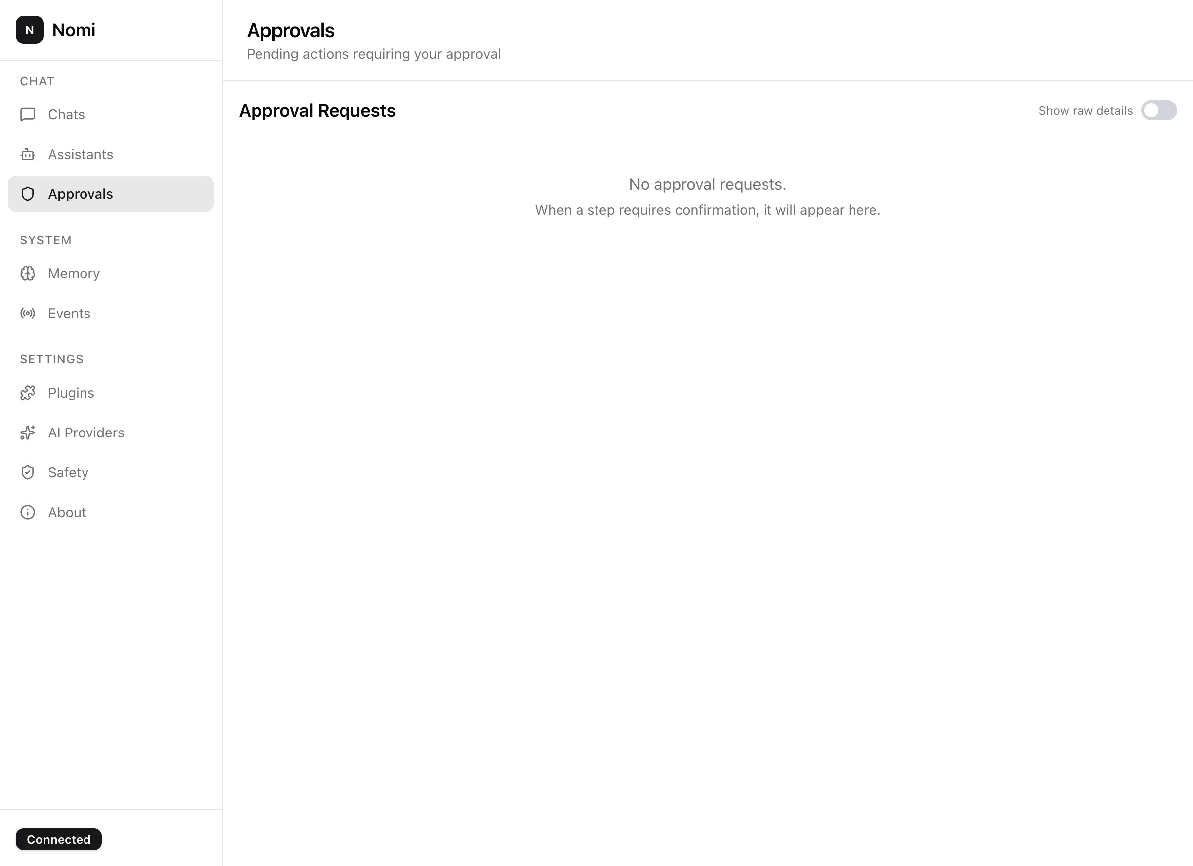 Approval queue with pending tool calls